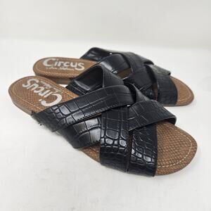 Sam Edelman Women's 8.5 Black Burnett Strappy Slide Sandal Shoes Summer